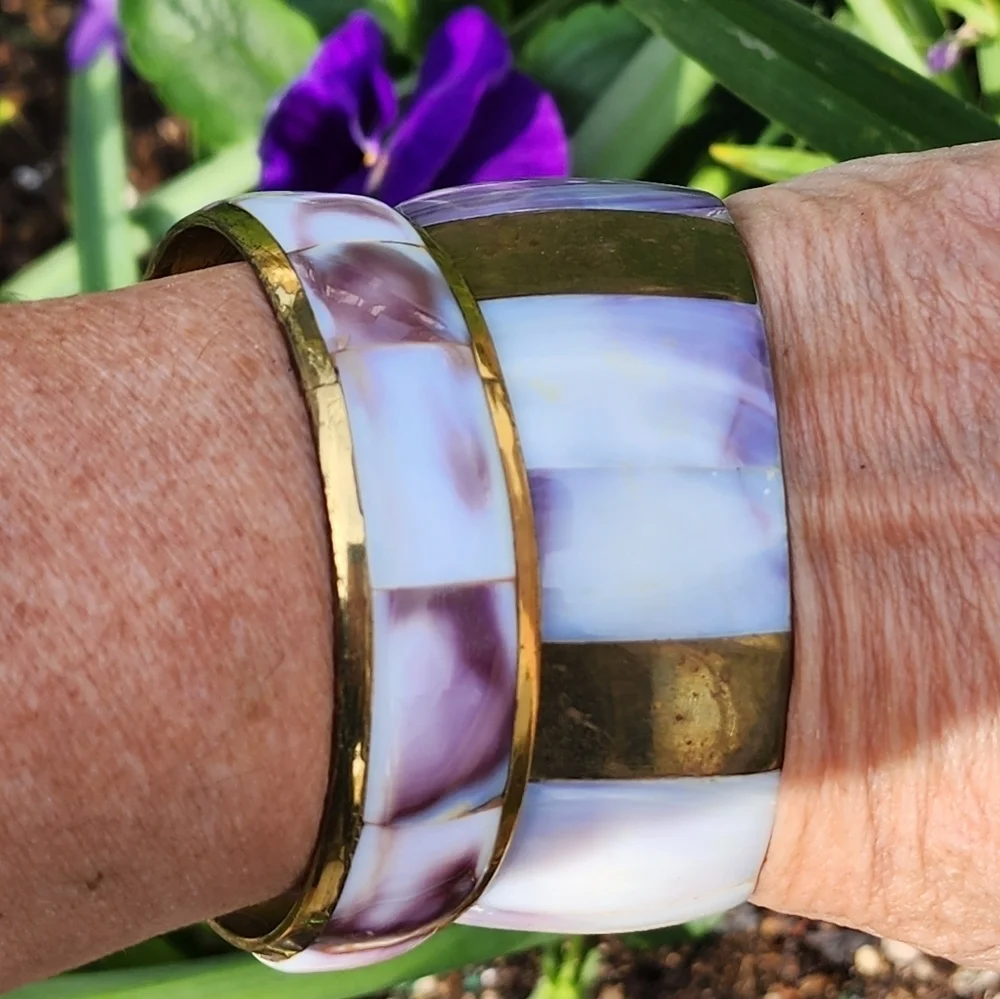 Vintage Abalone/‎ shell bangle set